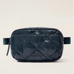 NWT Athleta Quilted Crossbody Belt Bag, Fanny Pack Small, Navy Blue